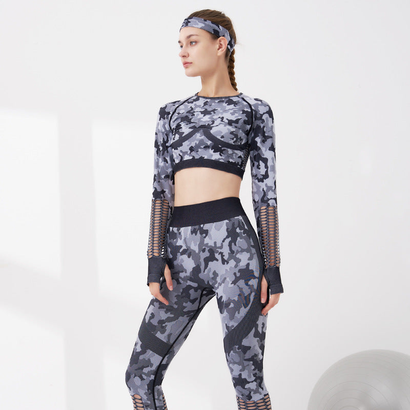 Camouflage yoga clothing suit